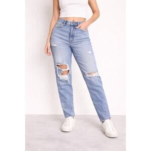 Hollister Curvy Mom Jeans 9R W29 L27 High Rise Distressed Vintage Stretch